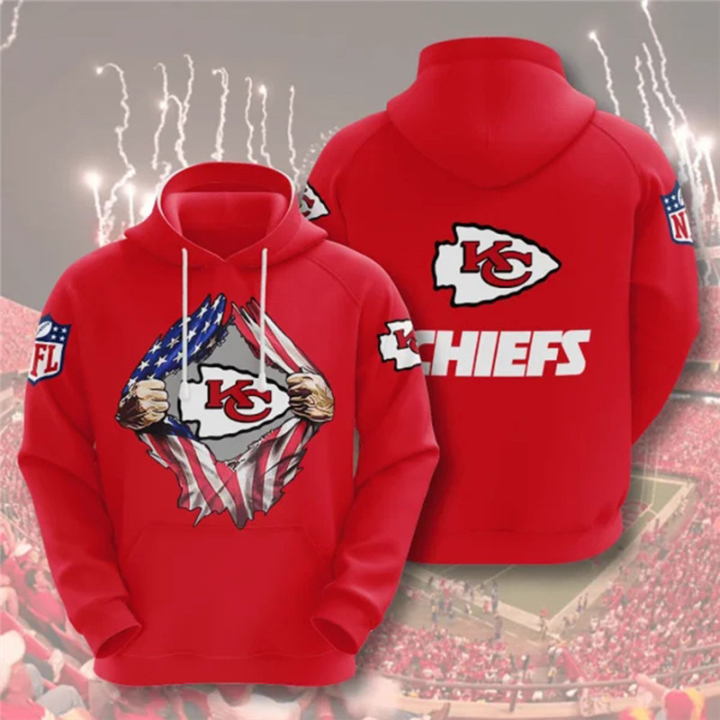 Men's Kansas City Chiefs Red NFL 3D Trending T-Shirt Hoodie Men's Kansas City Chiefs Red NFL 3D Trending T-Shirt Hoodie